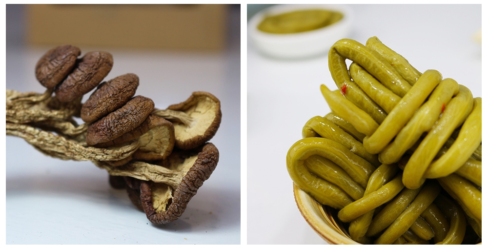 茶树菇、酸豆角